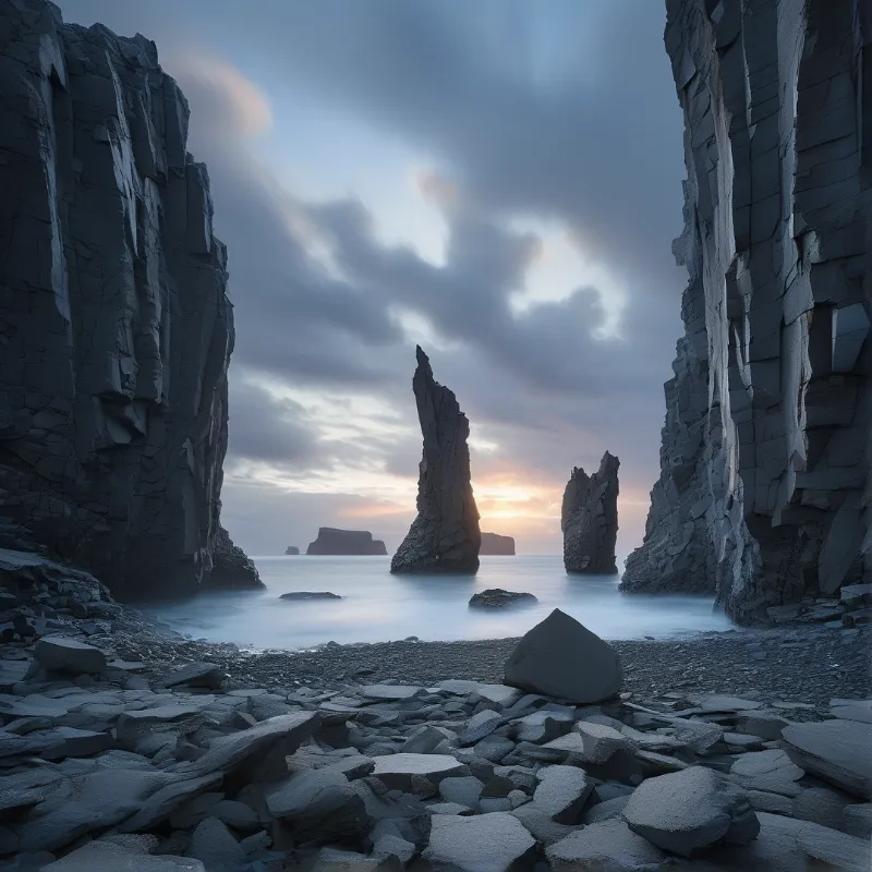Cliffside Sea Sunset View