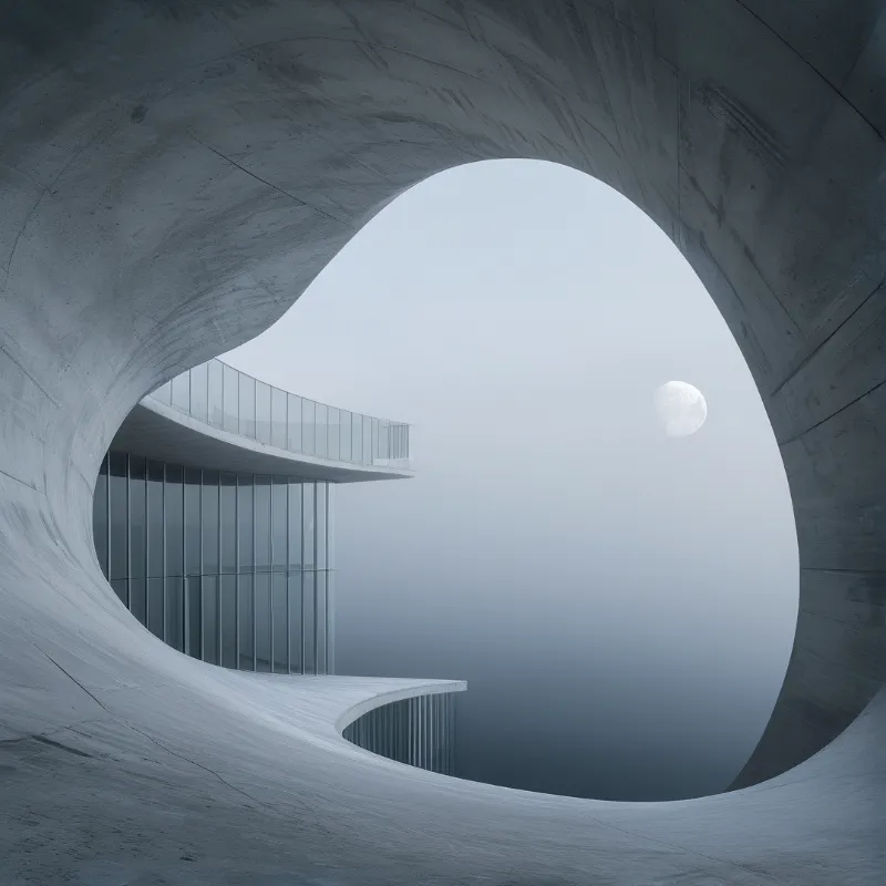 Moonlit Modern Architecture