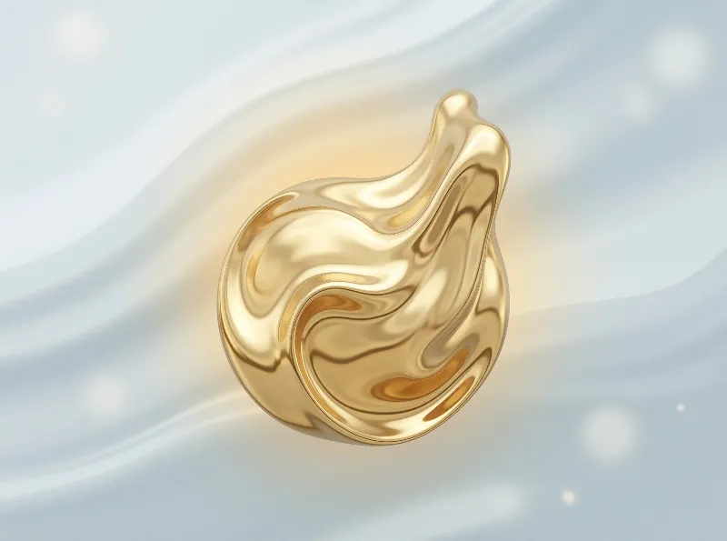 Abstract Golden Fluid 3D Render
