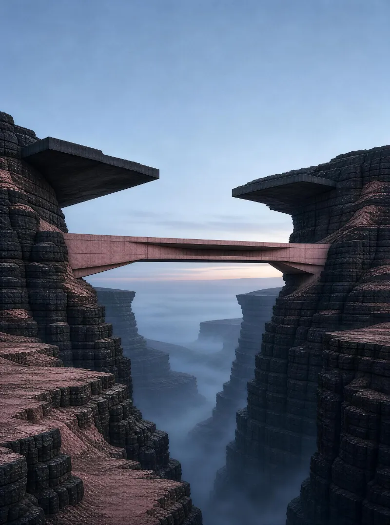 Modern Bridge Over Canyon