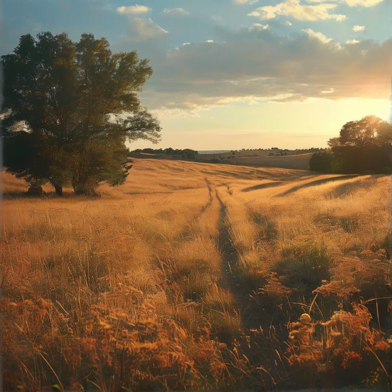 Golden Field at Sunset