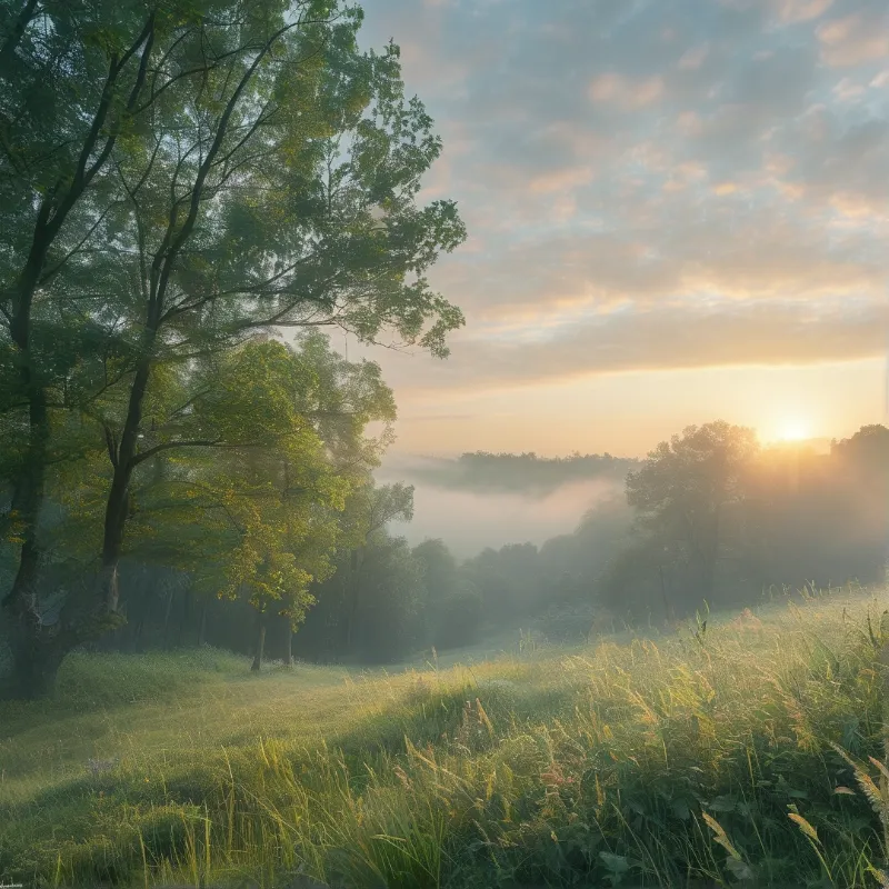 Misty Sunrise in the Valley