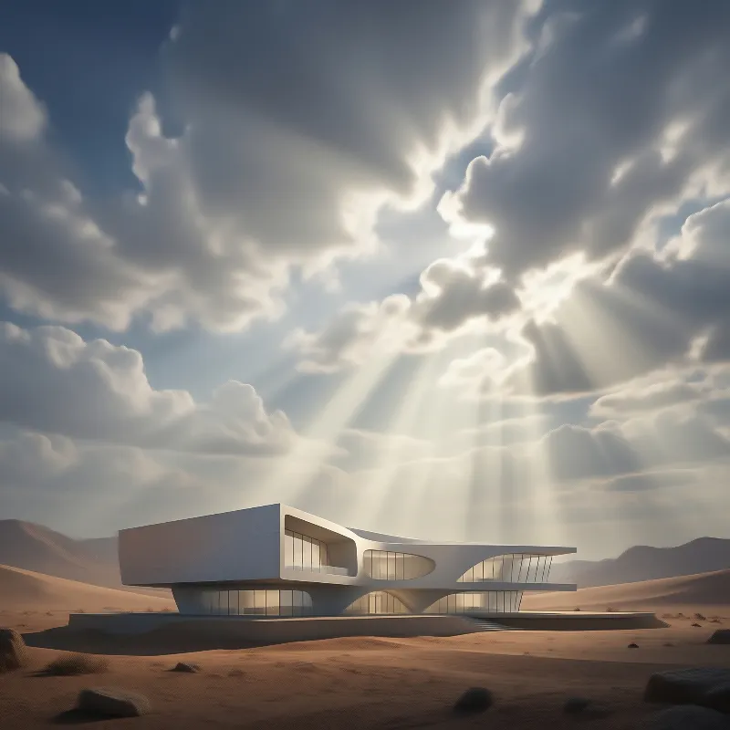Desert Villa with God Rays