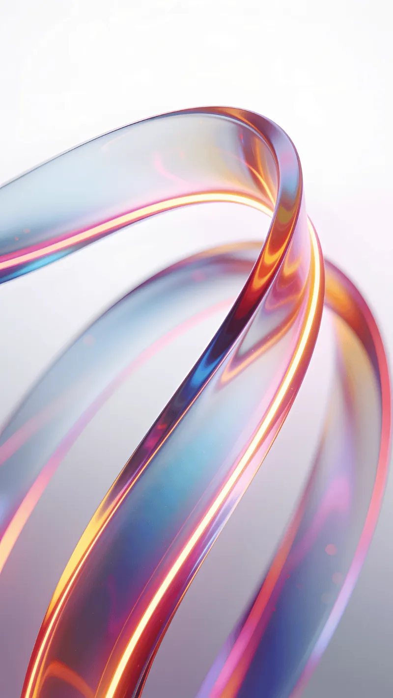 Dreamlike, Neon-Lit Curved Ribbon