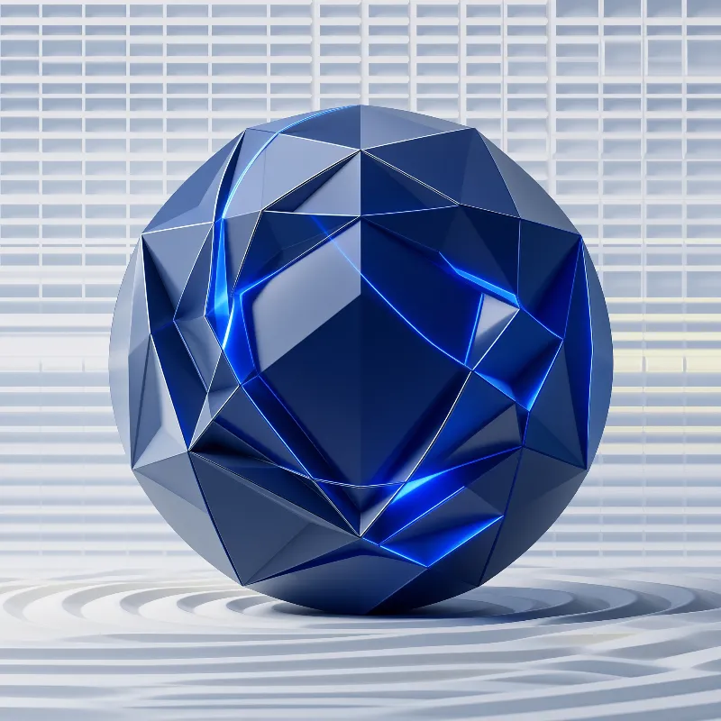 Blue Geometric Sphere