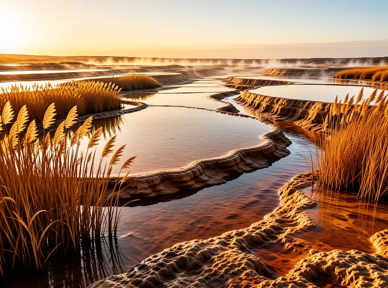 Golden Sunrise Salt Terraces