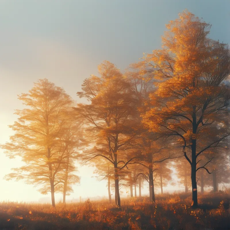 Golden Misty Forest