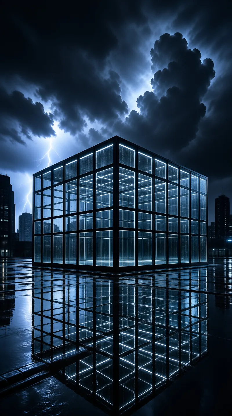 Futuristic Glowing Cube