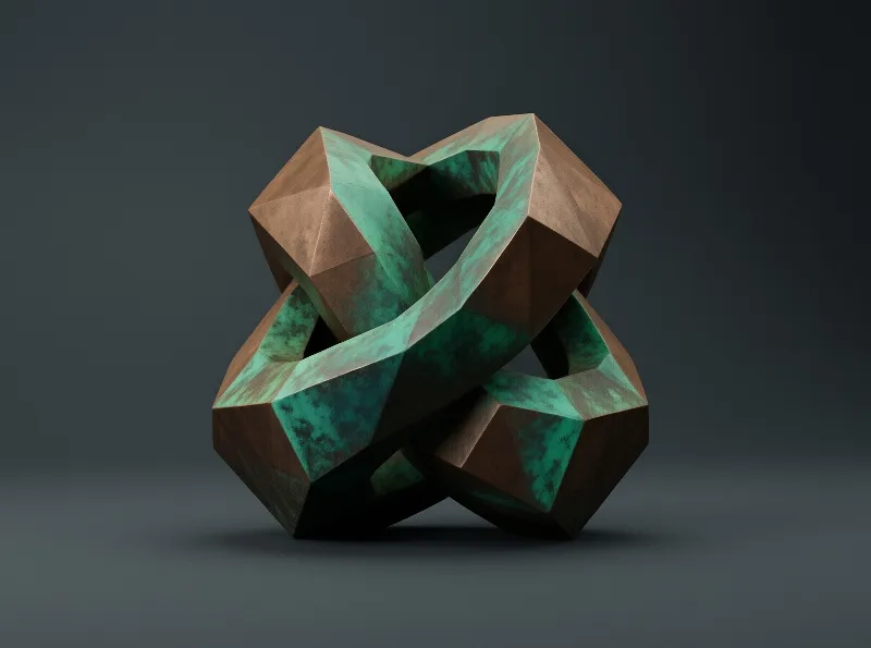 Bronze Patina Geometric Knot