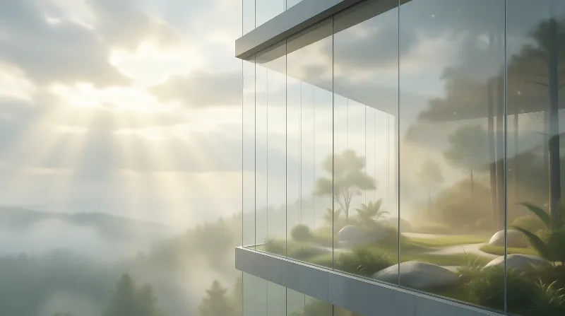 Sunlit Glass Atrium