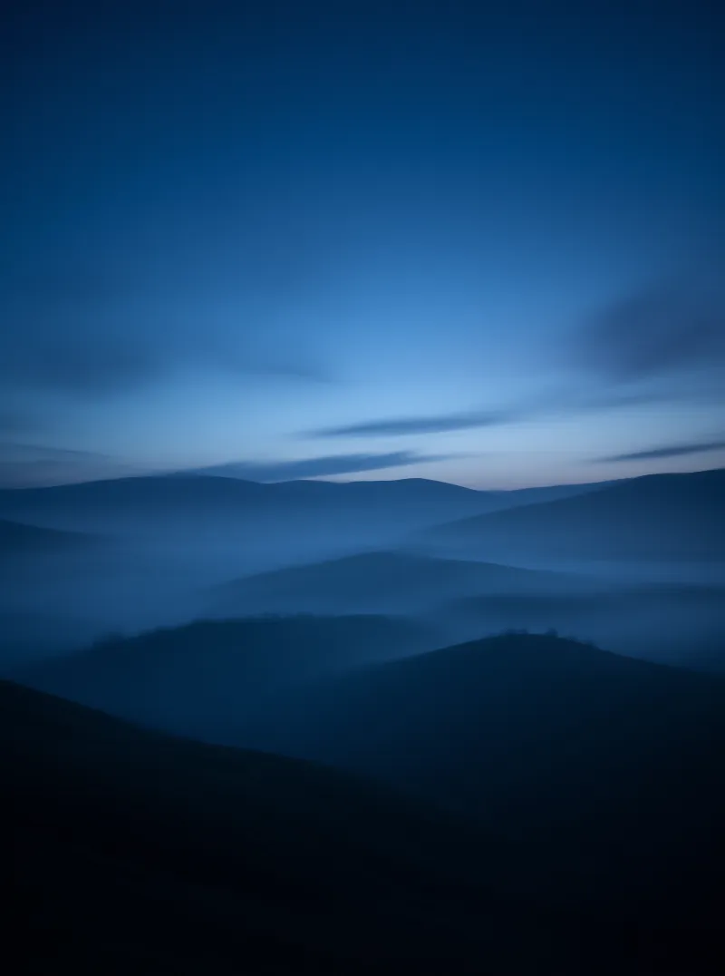Misty Hills at Blue Hour