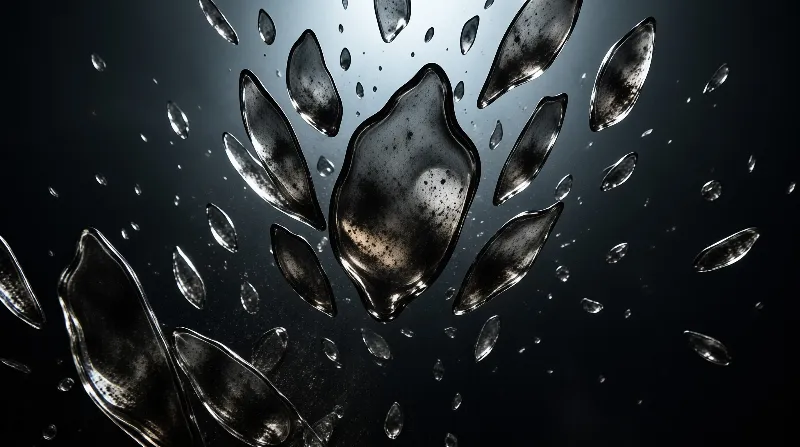 Backlit Raindrops on Surface