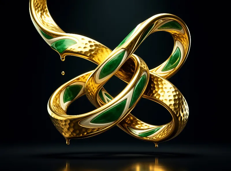 Golden Serpentine Sculpture