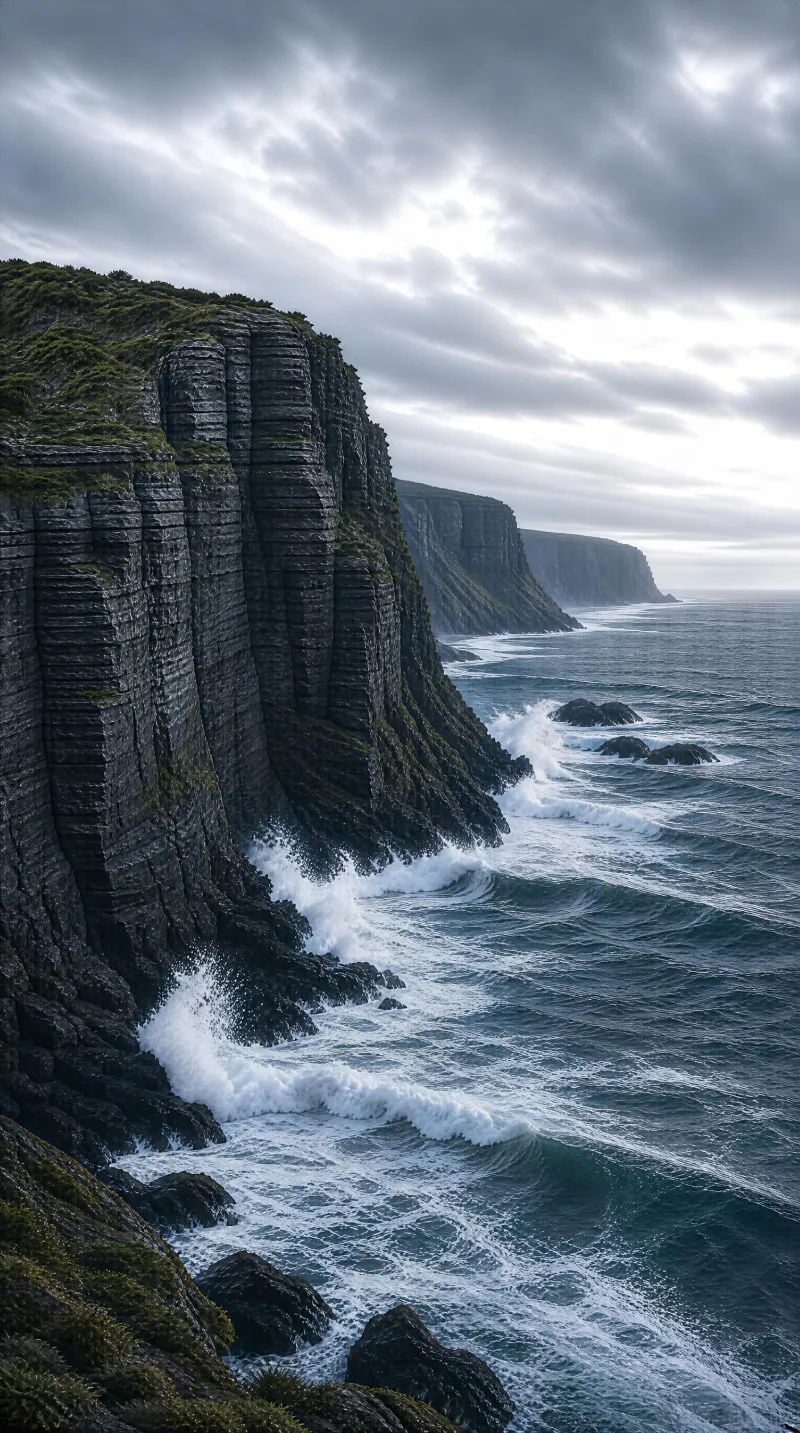 Coastal Cliffs and Ocean Waves