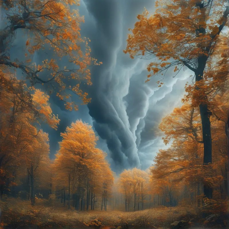 Autumn Storm in the Forest