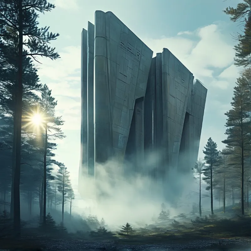 Mist Shrouded Monolith