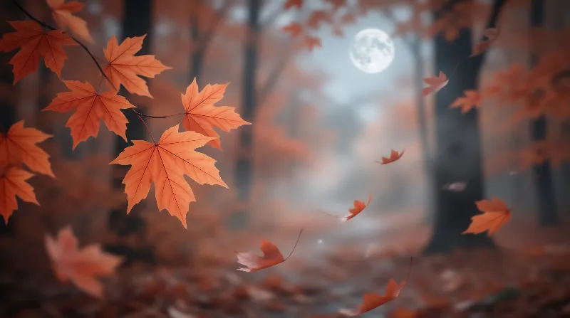 Autumn Moonlight Forest