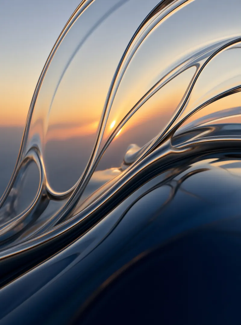 Abstract Liquid Metal Sunset