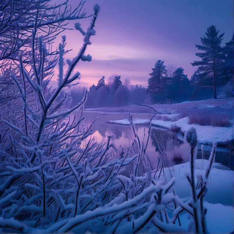 Winter Twilight Landscape