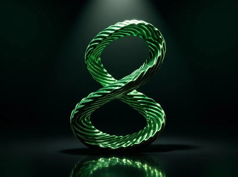Metallic Green Infinity Loop