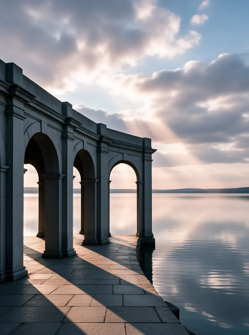 Stone Arcade by the Water