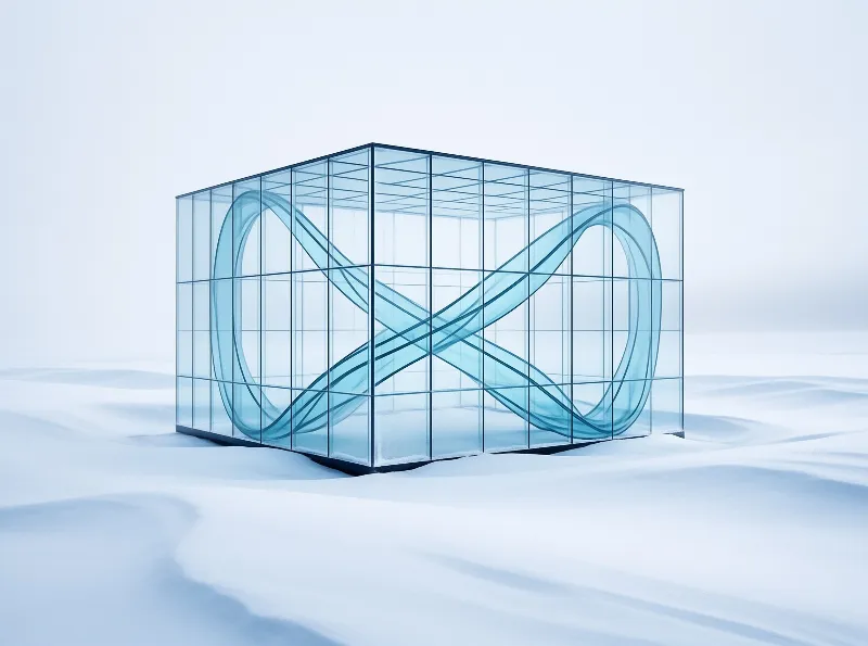 Infinity Symbol in Glass Cube