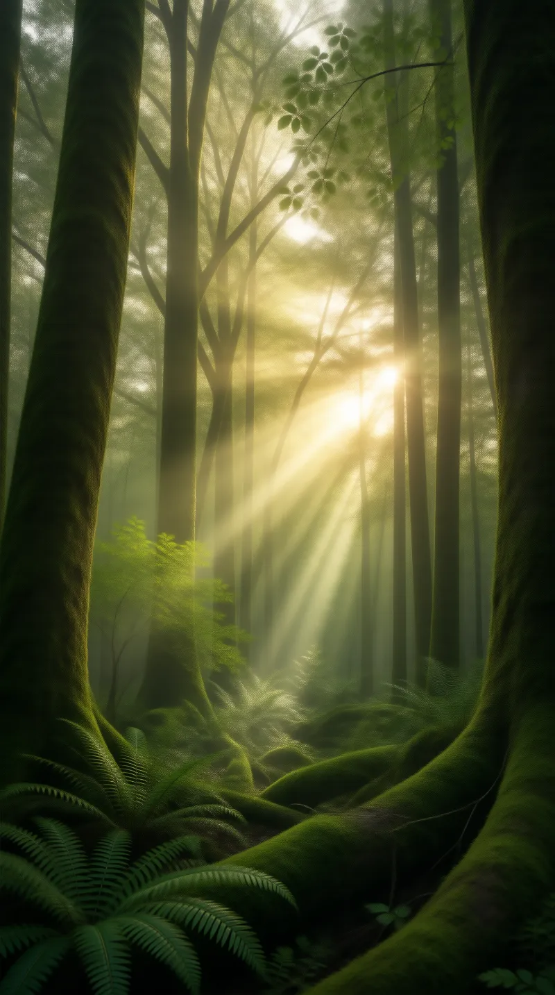 Sunbeam Forest Landscape