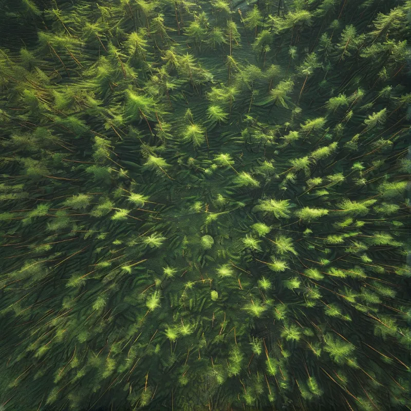 Overhead view of dense green moss texture with bright highlights on the tips and brown stems visible throughout the frame.