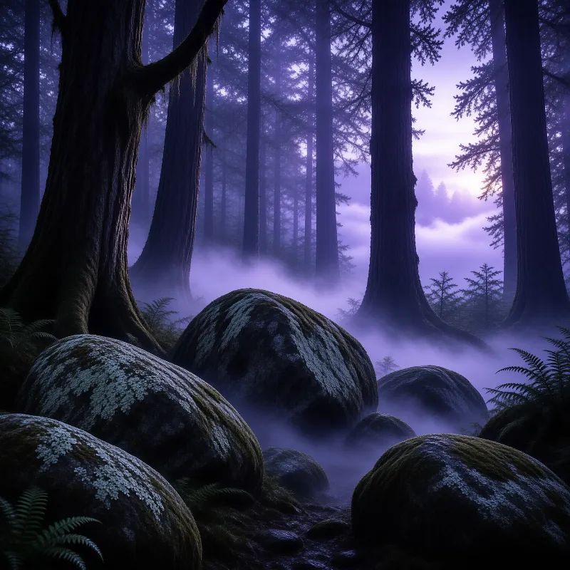 Mystical Foggy Forest