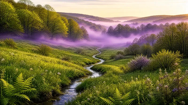 Misty Morning Landscape