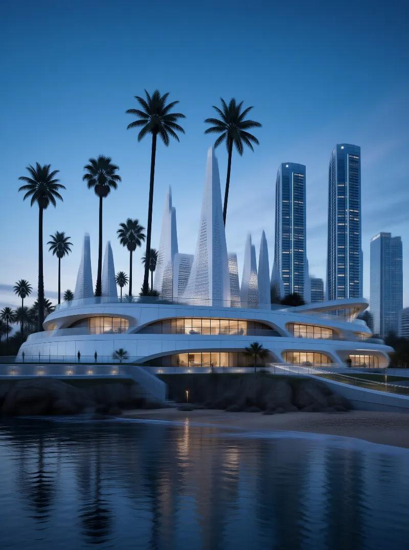 Futuristic Waterfront Complex