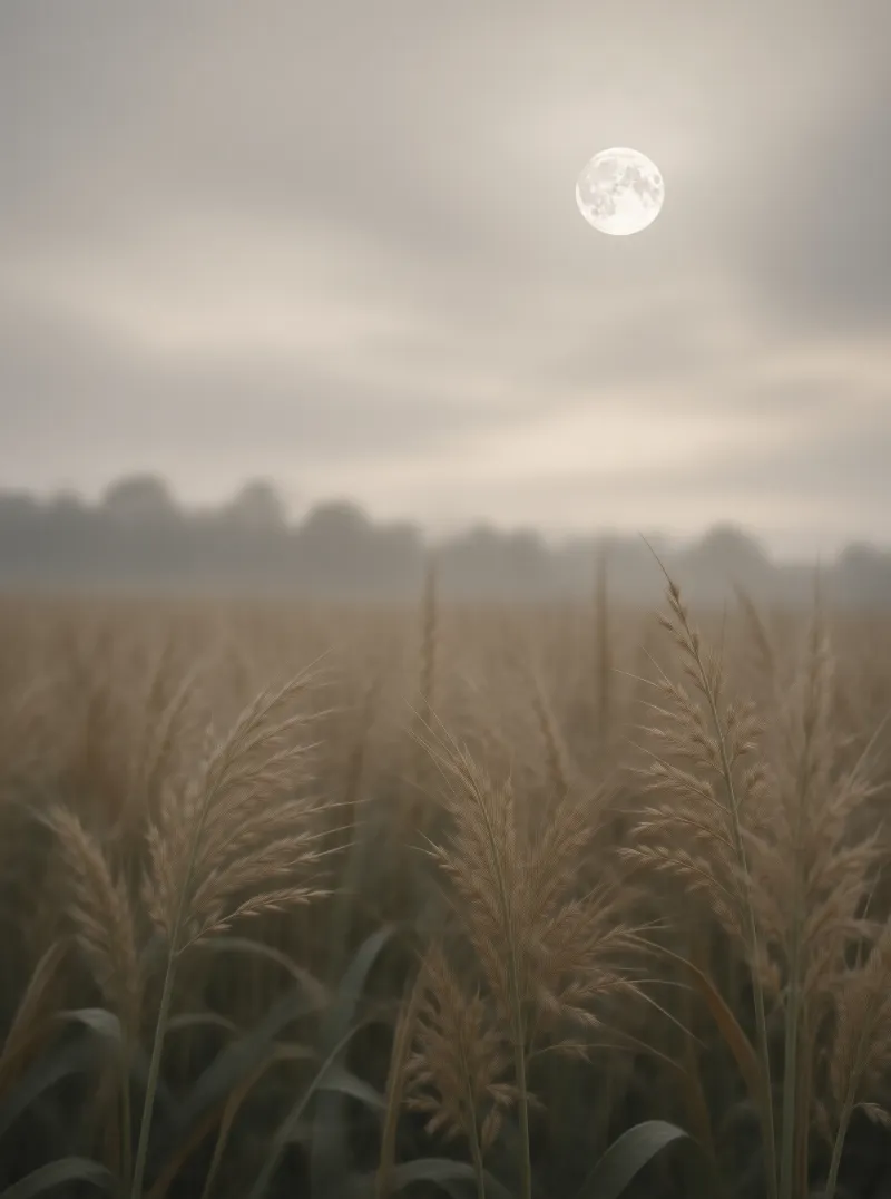 Moonlit Wheat Field