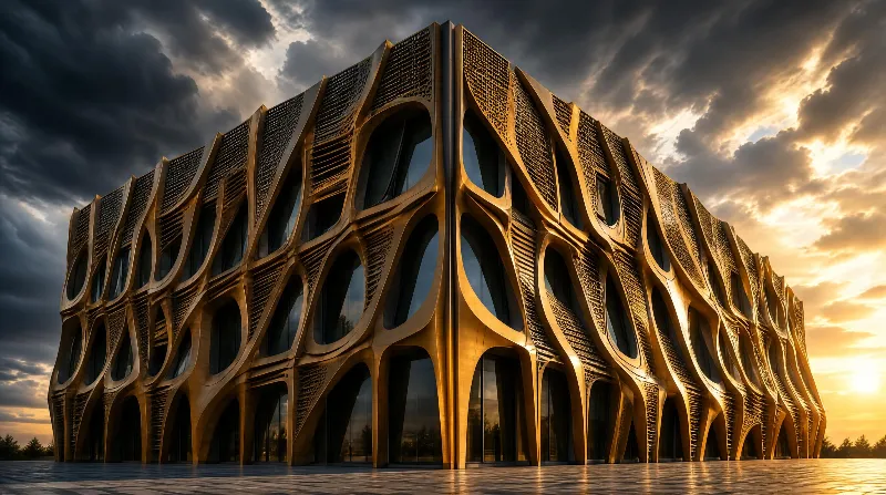 Futuristic Golden Architecture