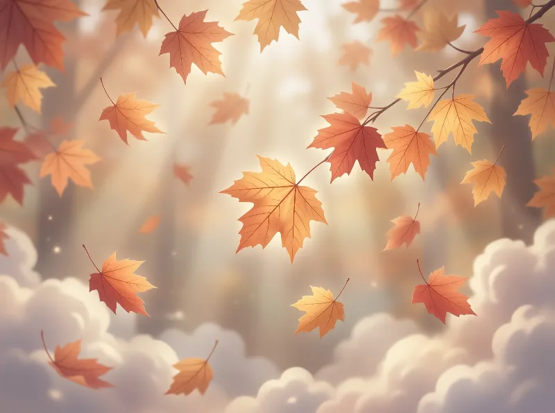 Golden Maple Leaves Falling