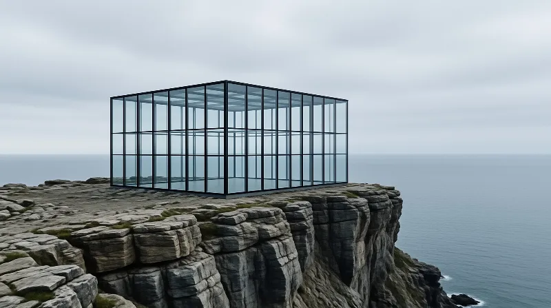 Glass House on Cliff