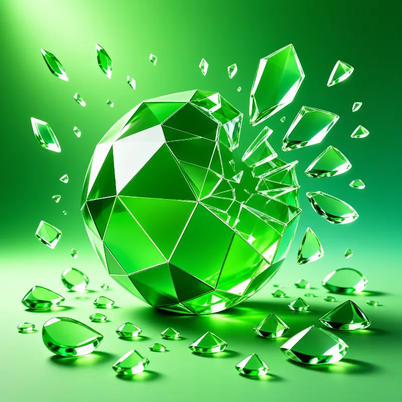 Shattering Green Gem