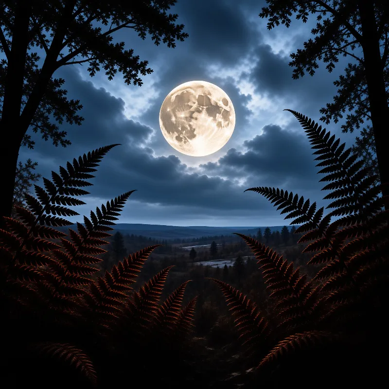 Moonlit Forest Landscape