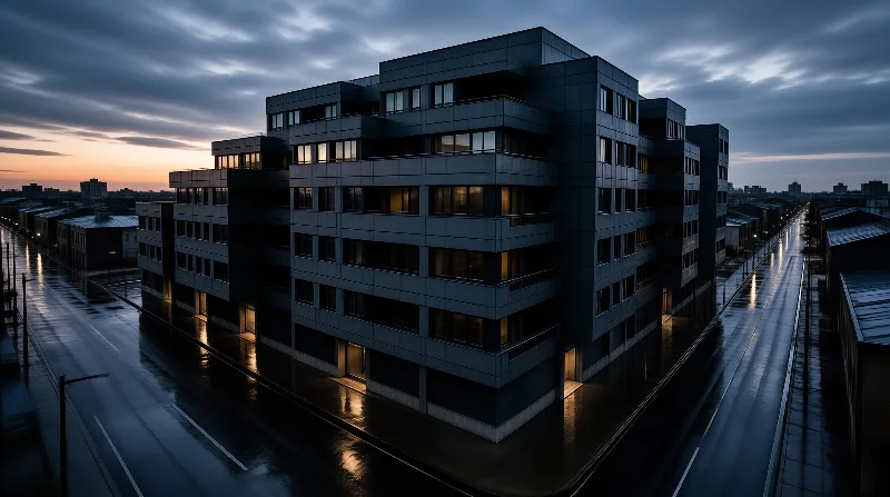 Urban Building at Dusk