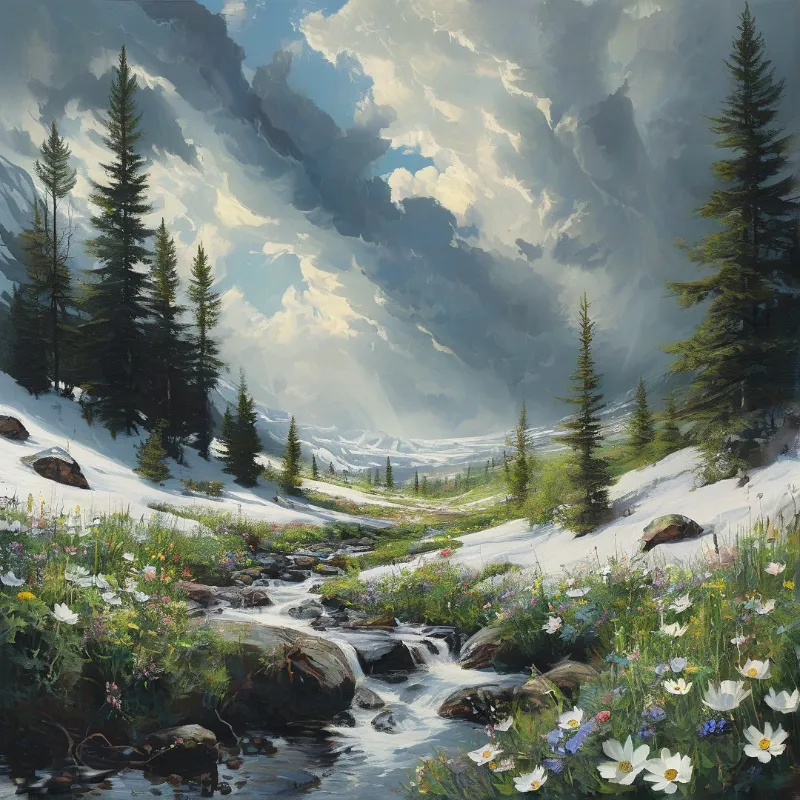 Mountain Stream Landscape