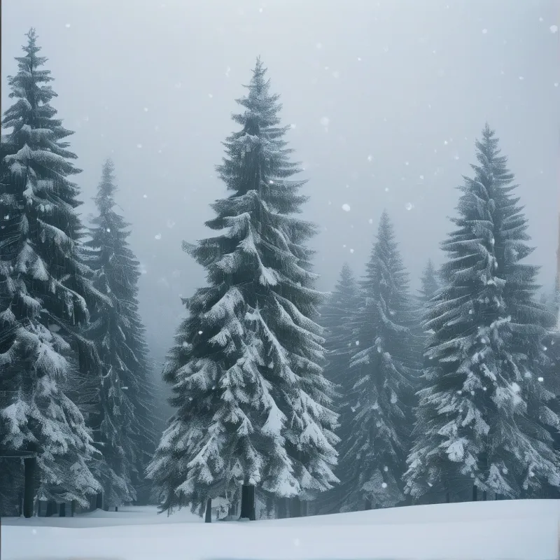 Snowy Pine Forest