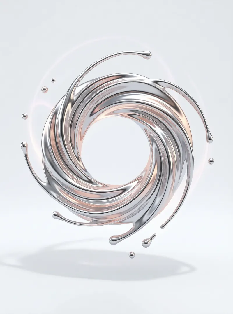 Chrome Liquid Swirl Torus