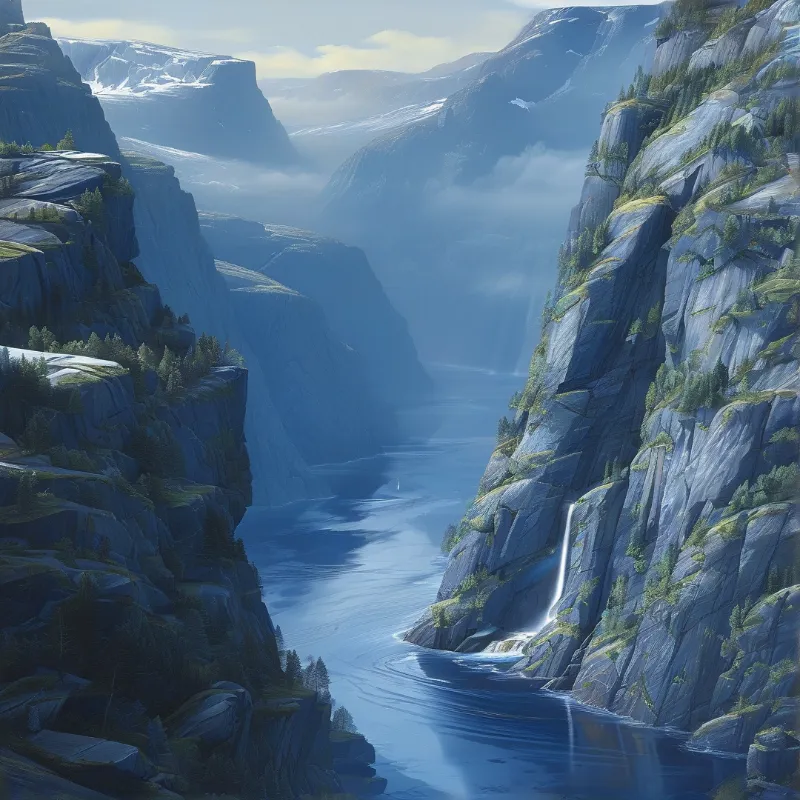 Misty Mountain River Valley