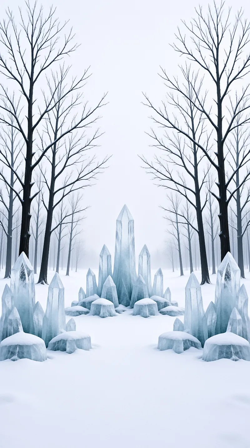 Snowy Ice Crystal Forest