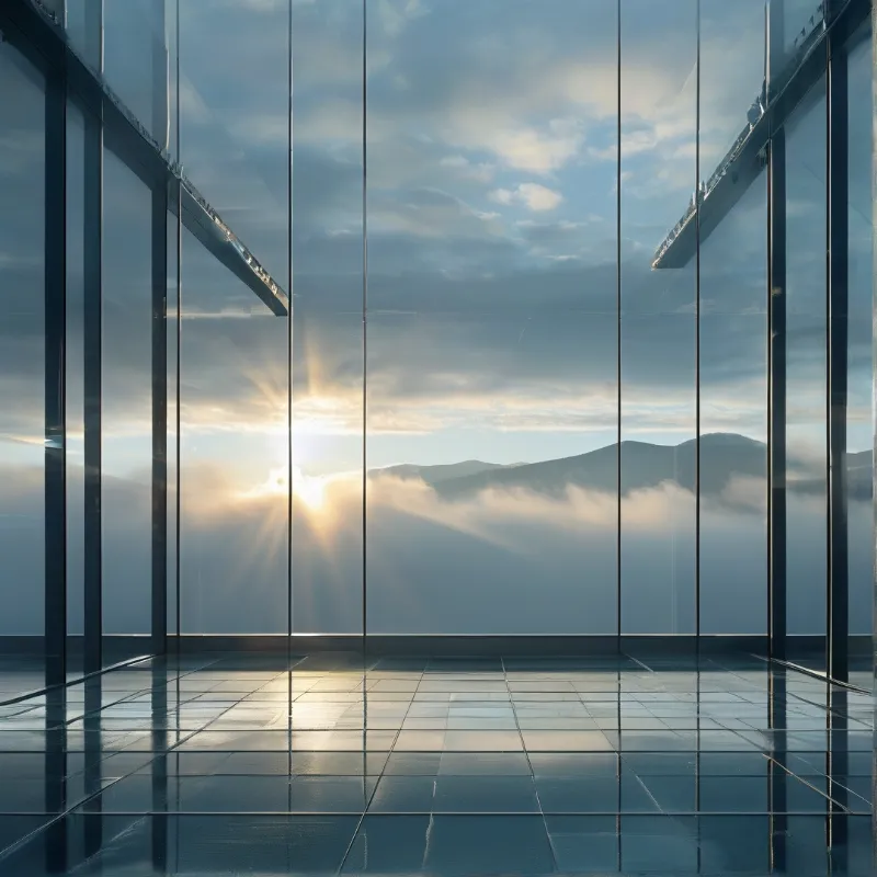 Sunrise View Through Glass