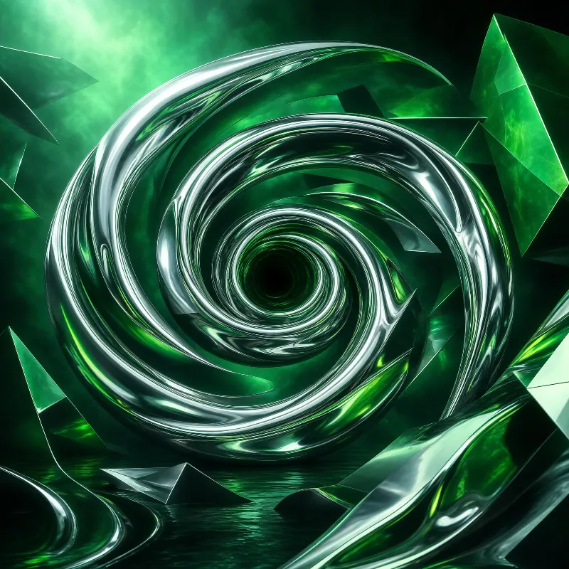 Abstract Green Spiral