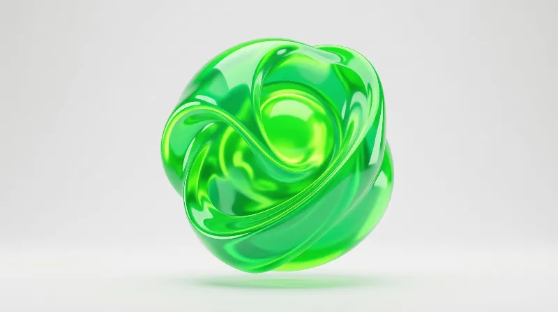 Green Glossy Abstract Sphere