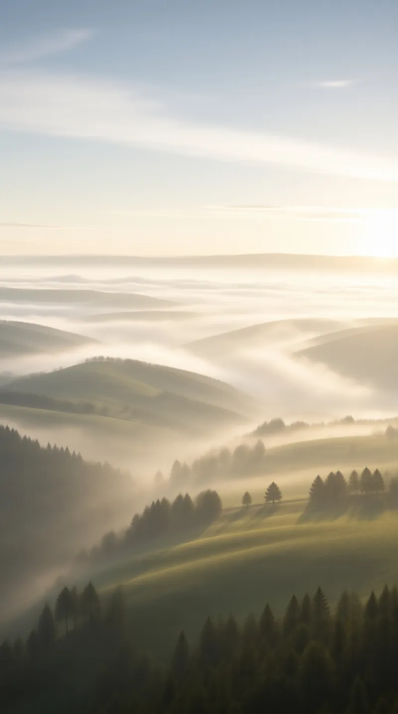 Misty Hills at Sunrise