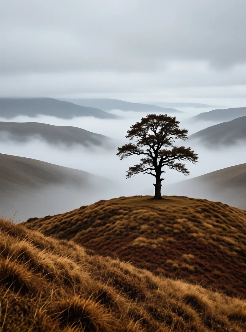 Solitary Tree on Hilltop