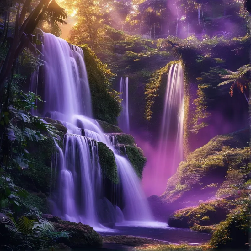 Magical Purple Waterfall