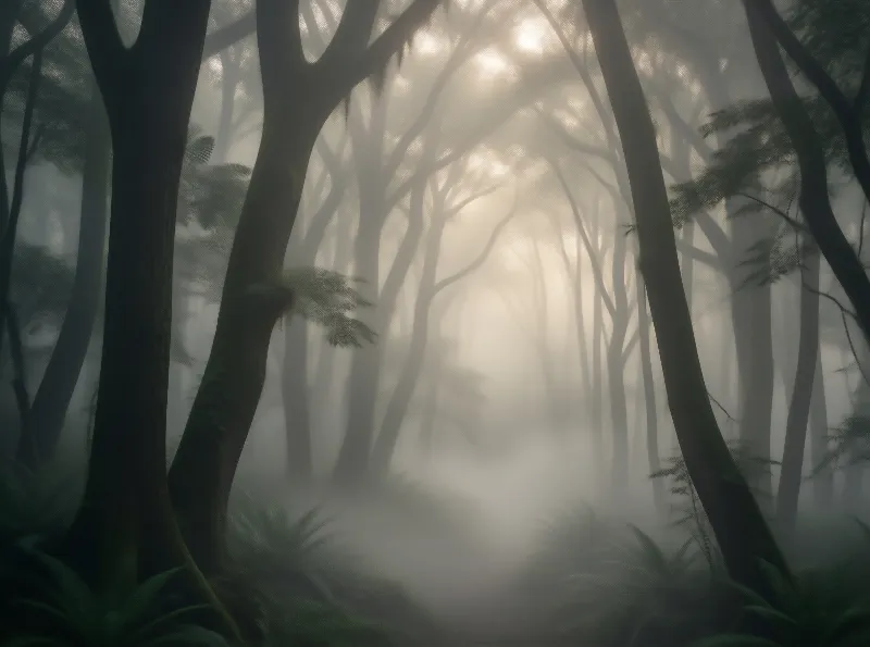 Misty Forest Scene